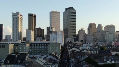 New Orleans, Louisiana / United States - June 1, 2019 : Aerial footage of New Orleans, Louisiana. 