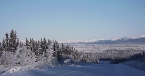 Remote highway scene in the winter