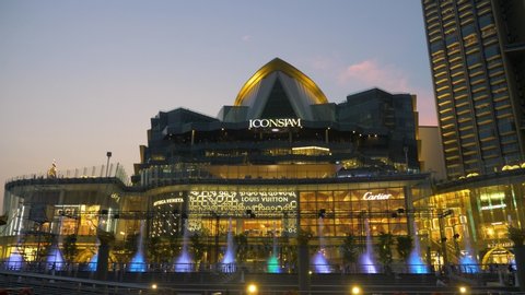 bangkok, Thailand - 01 02 2019: The Icon Siam shopping mall view from the Chao Phraya river in Bangkok, Thailand.