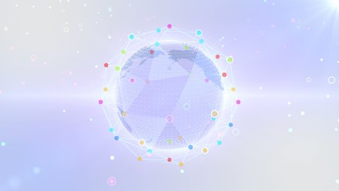 Earth on Digital Network background