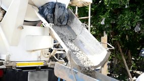 Mixing and pour cement by cement truck 