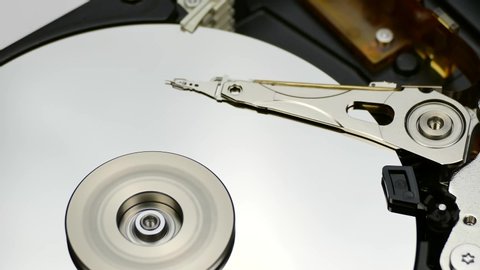 disassebled computer hard drive working