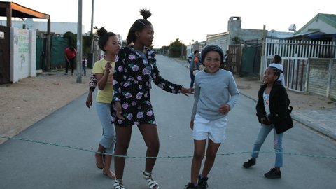 Cape Town, South Africa - 10 02 2018: Dancing Kids in South Africa