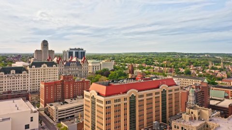 Drone Footage Albany New York Downtown Stock Footage Video (100% ...