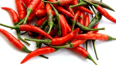 Fresh red chilli on white background.hot,spicy,freshness concept