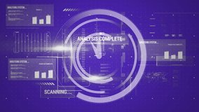 Digital animation of an analog clock with hands moving while background shows a digital interface with different graphs and data - Powered by Shutterstock - Get 15% off with code: PIKWIZARD15