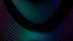 Dark blue and purple refracted neon waves. Futuristic motion design with curved lines. Technology wavy background. Seamless looping. Video animation Ultra HD 4K 3840x2160