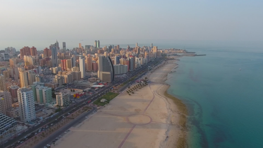 Kuwait, the panorama of the city (the drone footage) Royalty-Free Stock Footage #1033265537