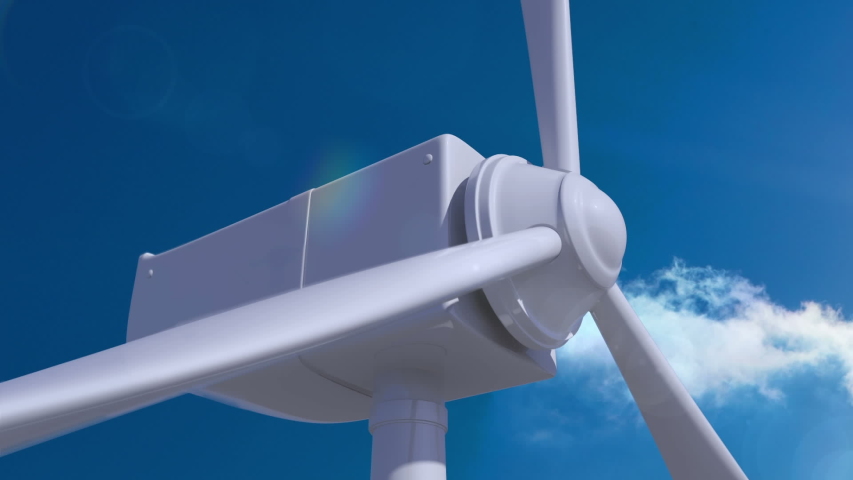 Digital composite of a close up of a windmill rotor. On the foreground is a rotating globe with lines and numbers - Powered by Shutterstock - Get 15% off with code: PIKWIZARD15