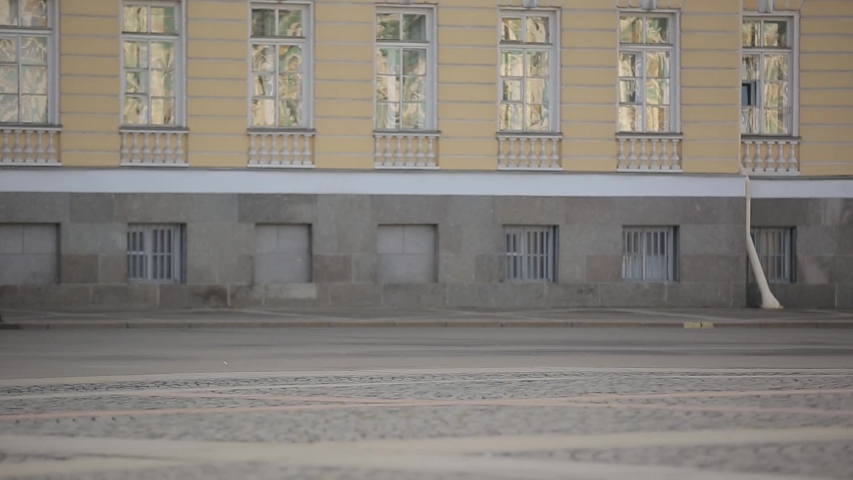 Cyclist on the streets of St. Petersburg.  Russia.