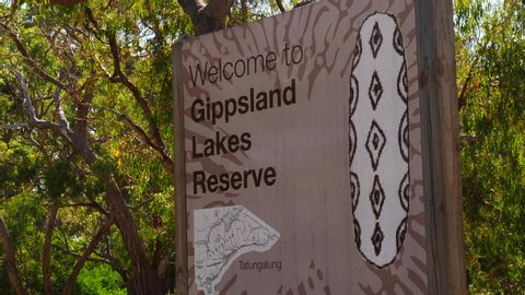 Raymond Island, Victoria / Australia - 01 03 2018: Welcome to Gippsland Lakes Reserve - on Raymond Island, Australia.