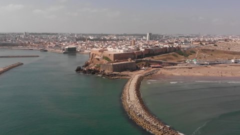 Drone footage of Rabat, Morocco. Morocco near Casablanca in Africa