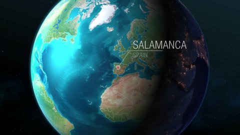 Spain - Salamanca - Zooming from space to earth