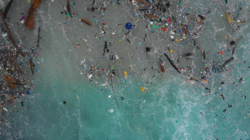 The worlds most polluted beach, Plastic marine debris. Royalty-Free Stock Footage #1033326779