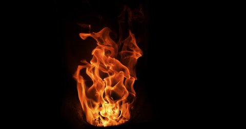 Flames in a pellet stove, Slow motion 4K
