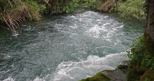 Skradin's Waterfall, Skradinski Buk, Krka Natural Park, Near Sibenik in Damaltia, Croatia, Real Time 4K