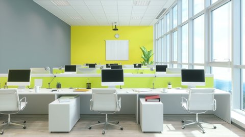 Modern Computer On Table Office Interior Stock Photo (Edit Now) 1690735207