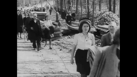 CIRCA 1940s - Footage of Arnstadt Buchenwald Nazi Concentration Camp victims.