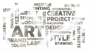 Word cloud to the main keyword art with moving letters