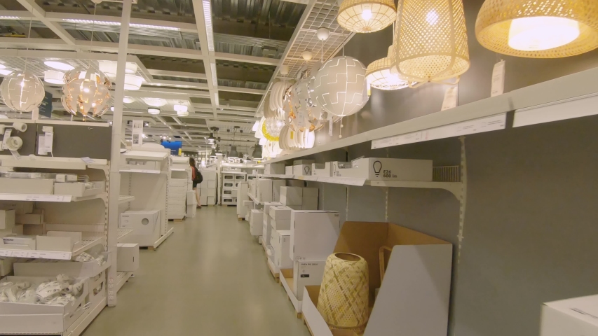 Walking In A Ikea Retail Stock Footage, Ikea Canada Ceiling Light Fixtures
