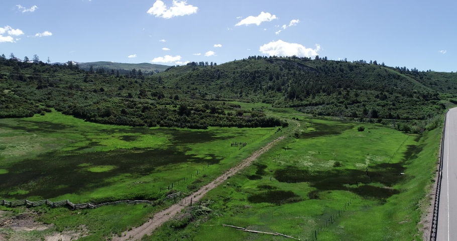 Scenic landscape near Mancos, Hesperus, Cortez, Durango Co. Aerial view 