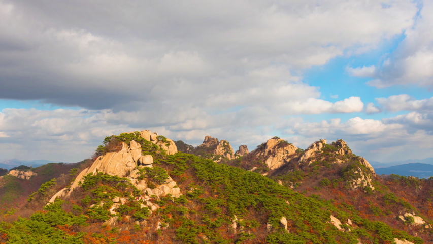 
timelapse4k Autumn at dobongsan mountain in Bukhansan National Park, South Kore