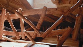 Decorative, handmade wooden interior in house. Full HD - Powered by Shutterstock - Get 15% off with code: PIKWIZARD15