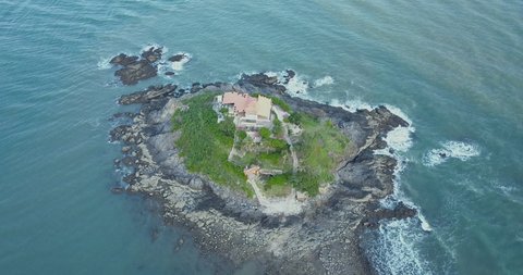 Chua Ba, Hon Ba, Island, Islet, Vung Tau, Vietam, Asia, South-East Asia, 4k drone footage of the island with its temple, sanctuary 