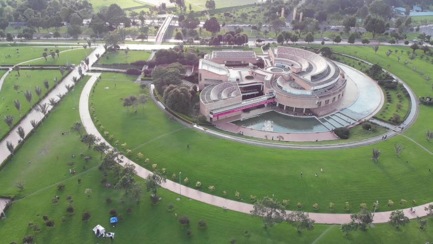 aerial shot of library Virgilio Barco Bogota Colombia