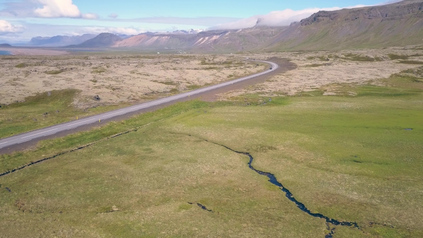 Aerial landscape of Iceland. Iceland in summer.
