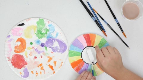 Children Art, Painting With Watercolor Stock Footage Video (100% Royalty-Free) 1033453532 | Shutterstock