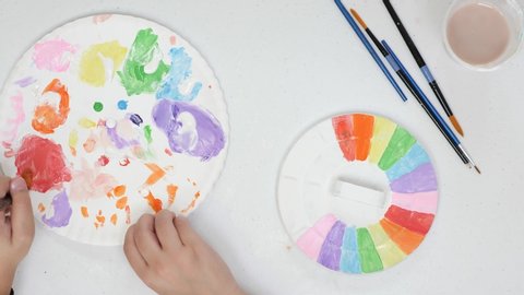 Children Art, Painting With Watercolor Stock Footage Video (100% Royalty-Free) 1033453547 | Shutterstock