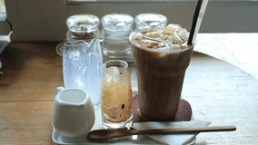 Coffee Time With Ice Mocha, Stock Video
