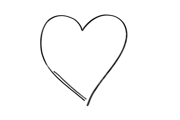 Black Heart shape line art sequence on white - Royalty Free Video