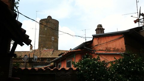 The historic center with the tower of Palazzo Ruspoli, Nemi Roman province