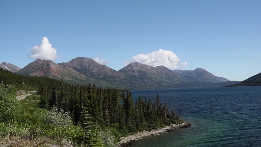 Yukon Territory, Carcross, Canada. Panning Landscape Clip.