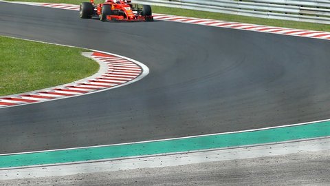 Budapest ; Hungary ; 07/29/2018. Sebastian Vettel in Ferrari car.Race for the Formula 1 Grand Prix of Hungary on the "Hungaroring" race track