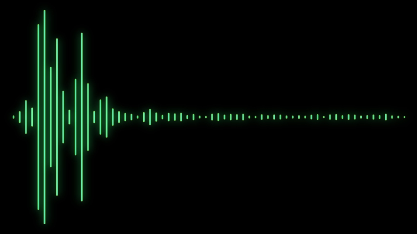 Audio spectrum or waveform, animation, sound waveform on black background. Audio signal. | Shutterstock HD Video #1033518728