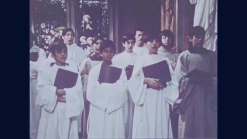 CIRCA 1970s - Diversity in Catholic congregations and choirs is shown across America.