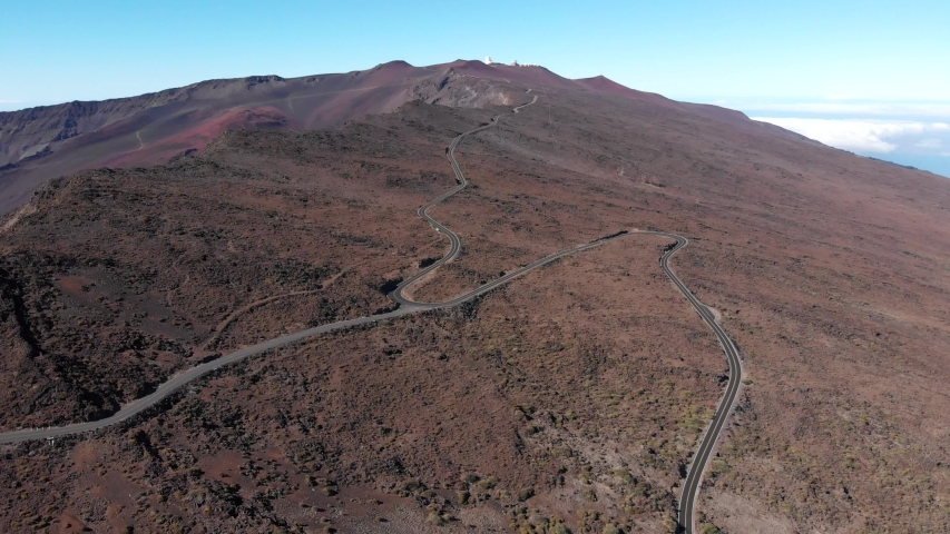 Aerial Hyperlapse of Mountain in Haleakala National Park. Looks like Planet Mars. Royalty-Free Stock Footage #1033531094