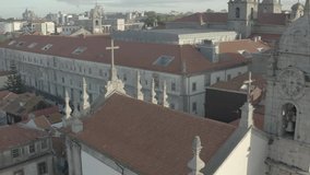 City of Porto in Portugal, 4k aerial drone skyline ungraded / raw footage