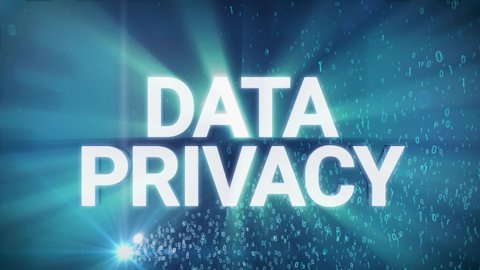 Seamless looping 3d animated digital maze with the word Data Privacy in 4K resolution