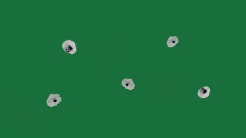Realistic Bullet Holes 
Animation of Bullet Hole
Bullet holes with alpha channel. We can put them as overlays very easily wherever we want UHD 4K Resolution.Includes matte for compositing over footage