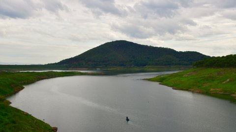 4K time lapse video of natural view at Mae Kuang Udom Thara dam, Thailand.