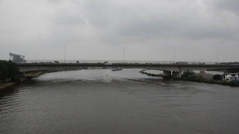 Dark Weather At The Zeeburgerbrug Bridge At Amsterdam The Netherlands 2019 