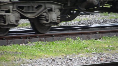 Train wagon stops on train tracks