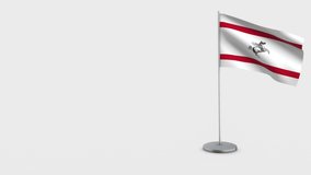 Tuscany waving flag animation on Flagpole. Perfect for background with space on the left side.