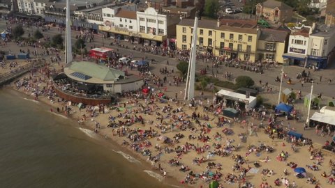 Southend, Essex / United Kingdom (UK) - 04 22 2019: Southend Shakedown, busy Southend Seafront on bank holiday weekend