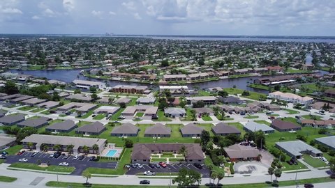 Aerial View Cape Coral Florida Canals Stock Footage Video (100% Royalty ...