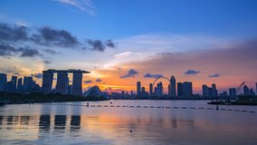 4K.Time lapse View sunset at financial central business district building of Singapore city  - Powered by Shutterstock - Get 15% off with code: PIKWIZARD15